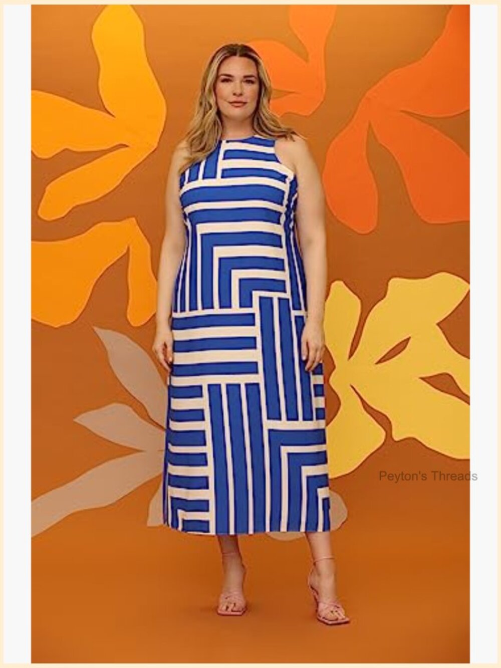 Sleeveless Halter Cut Maxi Dress with Keyhole Back - Picture 5 of 7